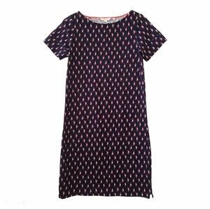 BODEN Darcey Paisley Short Sleeve Navy T-Shirt Dress Size 6 Long